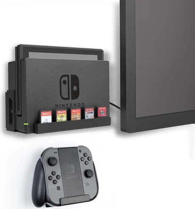 Main image of Monzlteck Wall Mount for Switch+Controller Mount,Compatible with OLED Version,Game Card Holder,Solid Metal