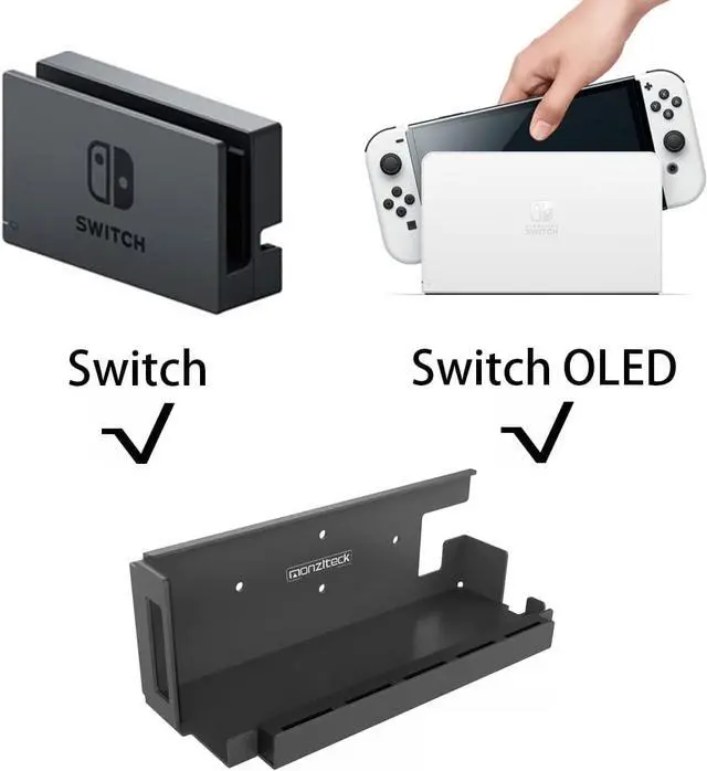 Alt view image 3 of 7 - Monzlteck Wall Mount for Switch+Controller Mount,Compatible with OLED Version,Game Card Holder,Solid Metal