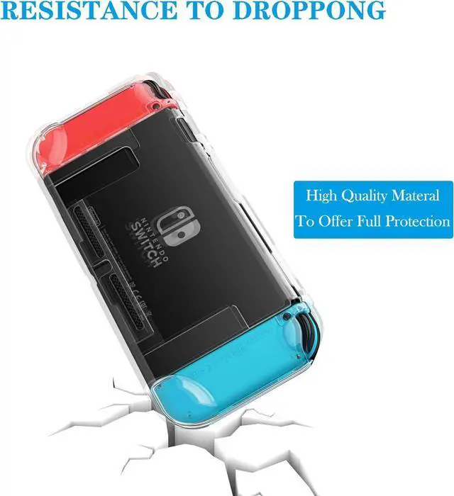 Alt view image 4 of 7 - Dockable Clear Case for Nintendo Switch, FANPL Protective Case Cover for Nintendo Switch and Joy Con Controller- Crystal Clear