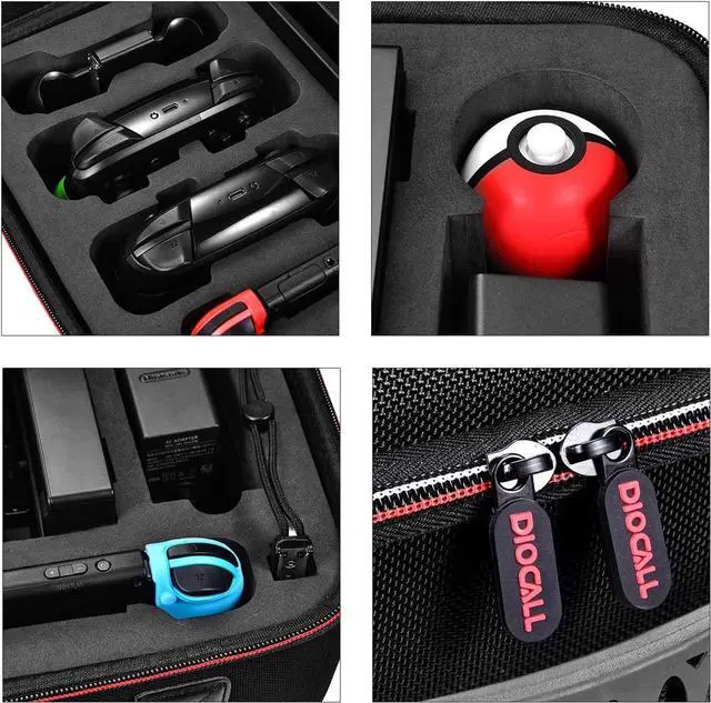 Alt view image 3 of 7 - Diocall Deluxe Carrying Case Compatible with Nintendo Switch and Switch OLED 2021, Travel Bag Fit Switch Pro Controller