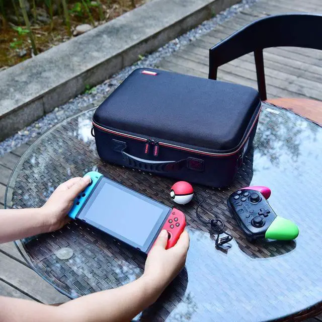 Alt view image 7 of 7 - Diocall Deluxe Carrying Case Compatible with Nintendo Switch and Switch OLED 2021, Travel Bag Fit Switch Pro Controller