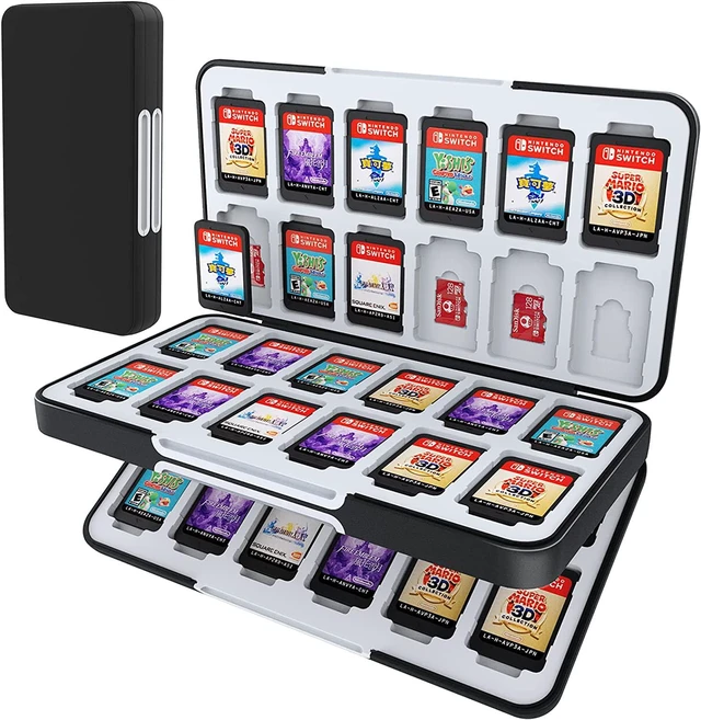 Main image of HEIYING Game Card Case for Nintendo Switch&Switch OLED,Portable Switch Lite Game Card Storage with 48 Game Card Slots and 24 Micro SD Card Slots. (Black)