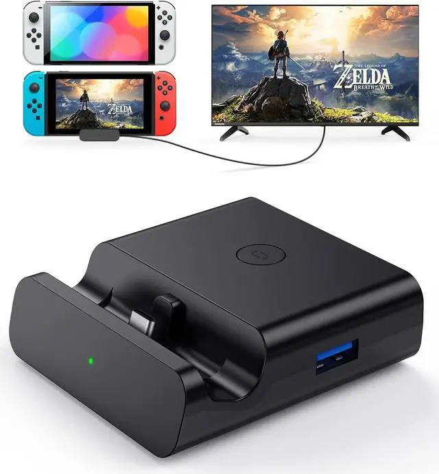 Main image of NEWDERY Switch TV Dock for Nintendo, Switch Docking Station for TV, USB C to 4K HDMI Multiport Hub Adapter, Portable PD Charger Dock for Nintendo Switch & OLED, Perfect for Nintendo Switch Accessories
