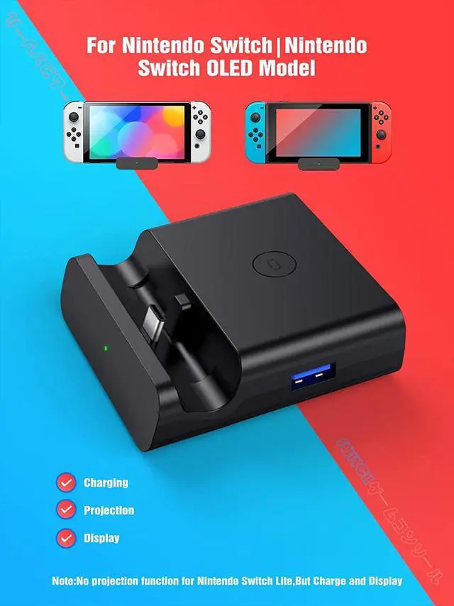 Alt view image 3 of 7 - NEWDERY Switch TV Dock for Nintendo, Switch Docking Station for TV, USB C to 4K HDMI Multiport Hub Adapter, Portable PD Charger Dock for Nintendo Switch & OLED, Perfect for Nintendo Switch Accessories