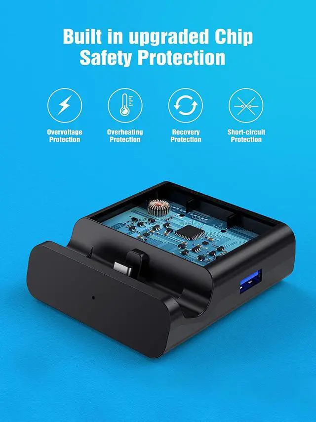 Alt view image 6 of 7 - NEWDERY Switch TV Dock for Nintendo, Switch Docking Station for TV, USB C to 4K HDMI Multiport Hub Adapter, Portable PD Charger Dock for Nintendo Switch & OLED, Perfect for Nintendo Switch Accessories
