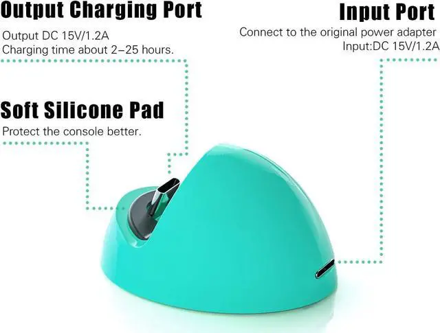 Alt view image 2 of 7 - Switch lite Charger Dock, Charger for Nintendo Switch lite Turquoise