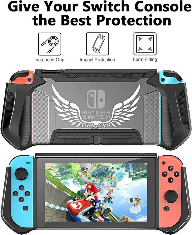 Alt view image 5 of 7 - Switch Carrying Case Compatible with Nintendo Switch, 12 In 1 Accessories Bundle for Nintendo Switch with Carrying Case, Protective Case, Screen Protector, PlayStand, Joycon Grip & More (Black)