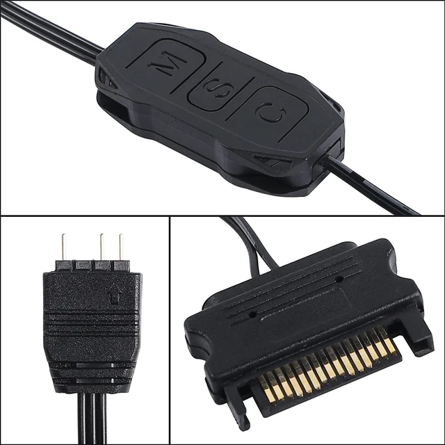 Alt view image 5 of 6 - 5V 3PIN ARGB Controller,Built-in Light Mode,SATA Power Supply,for Motherboards W