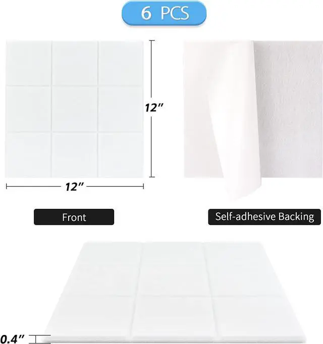 Alt view image 2 of 6 - BXI Felt Bulletin Board - 12 X 12 X 3/8 Inches 6 Pack Self-Adhesive Vision Board, Thick Sturdy Pin Board with Beveled Edge for Home Office Classroom Wall Decoration (Sudoku, White)