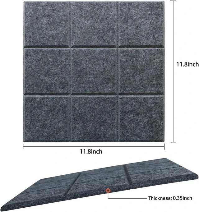 Alt view image 7 of 7 - Uoisaiko Large Felt Board Tiles for Wall with 30 Push Pins, 11.8"x11.8" Pack of 6 Pin Board Notice Boards for Home Office Kitchen, Bulletin Board Wall Tiles for Photos Memos
