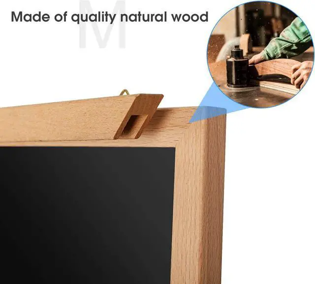 Alt view image 4 of 7 - Magnetic Chalk Board 24" X 18", Blackboard, Real Natural Wood Framed Wall Chalkboard Signs for Kitchen, Kids, Home Decor, School, Restaurant.