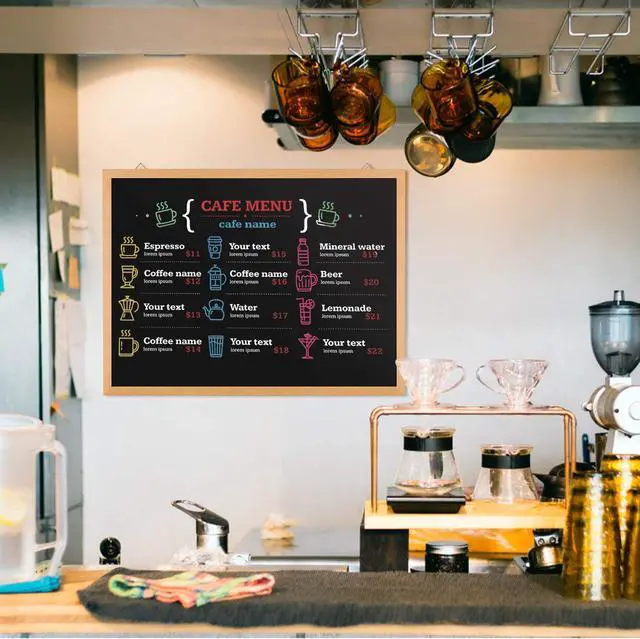 Alt view image 6 of 7 - Magnetic Chalk Board 24" X 18", Blackboard, Real Natural Wood Framed Wall Chalkboard Signs for Kitchen, Kids, Home Decor, School, Restaurant.