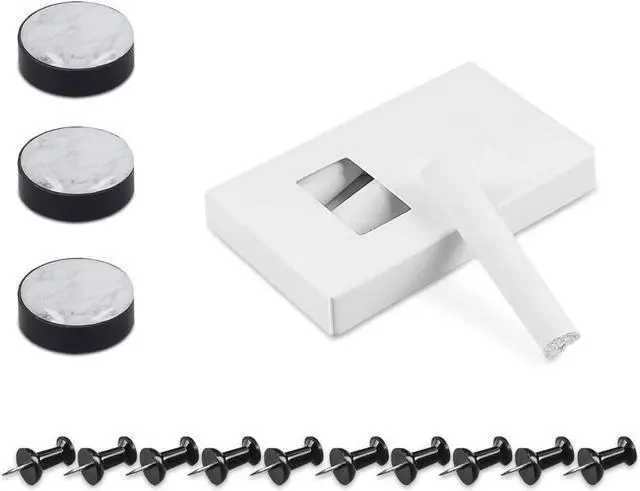 Alt view image 3 of 7 - Navaris Combination Chalk and Cork Board - 20 x 28 in Magnetic Chalkboard Combo Framed Bulletin Board for Wall - Includes Chalk, Push Pins, Magnets