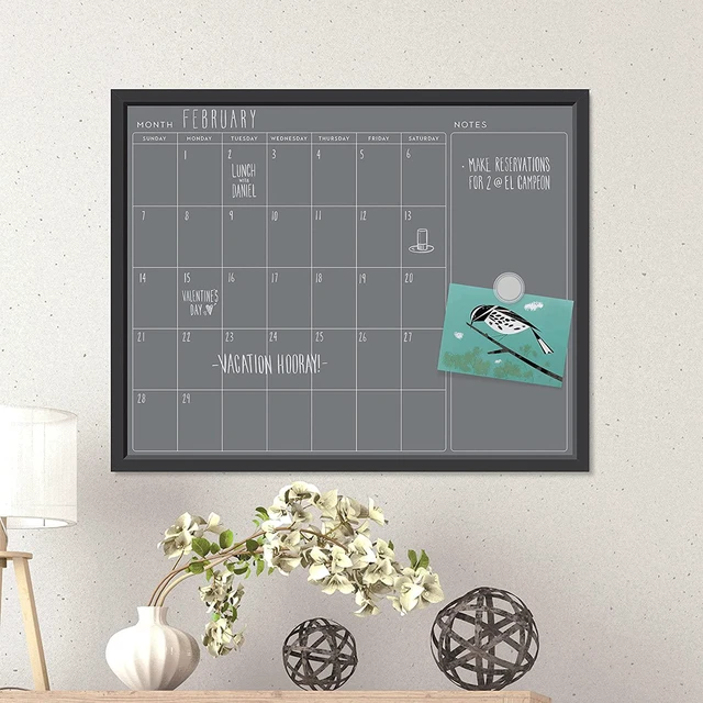Alt view image 2 of 4 - U Brands Magnetic Calendar Chalk Board, 16 x 20 inches, Black Wood Frame, Pencils Included (2518U00-04)