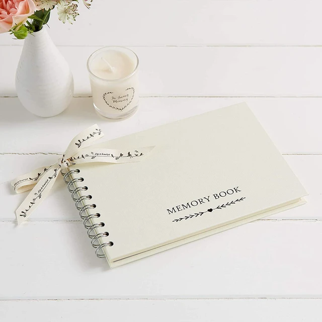 Alt view image 4 of 7 - ANGEL & DOVE Luxury A5 Ivory Memory Book & 2 Sign Set (8" x 6") - for Funeral, Remembrance, Condolence, Celebration of Life