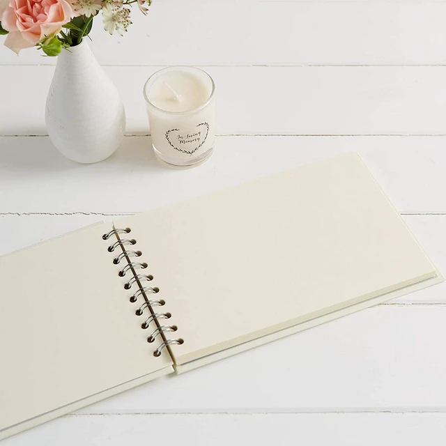 Alt view image 6 of 7 - ANGEL & DOVE Luxury A5 Ivory Memory Book & 2 Sign Set (8" x 6") - for Funeral, Remembrance, Condolence, Celebration of Life