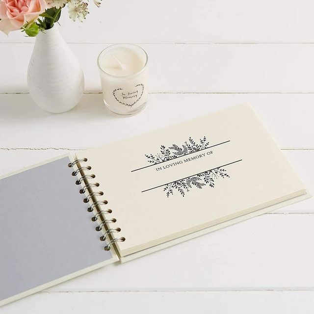 Alt view image 5 of 7 - ANGEL & DOVE Luxury A5 Ivory Memory Book & 2 Sign Set (8" x 6") - for Funeral, Remembrance, Condolence, Celebration of Life
