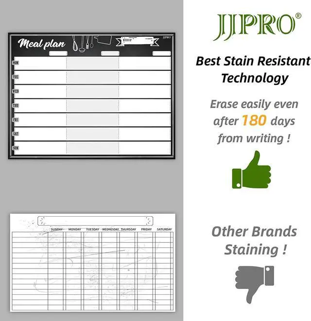 Alt view image 4 of 7 - Magnetic Meal Planning Whiteboard - 14.5x11" Weekly Menu Board for Fridge - 7.5x5.5" Notes - 7.5"x5.5" Whiteboard for Kitchen Refrigerator - Whiteboard Chalkboard Magnet Set