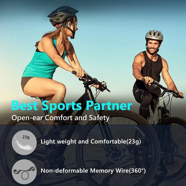 Alt view image 3 of 7 - BANIGIPA Open Ear Headphones, 2023 Upgraded Air Conduction Bluetooth Headset with Built-in Microphones, 10 Hrs Playtime, Waterproof Wireless Earphones for Sport, Gym, Running, Cycling, Hiking, Driving