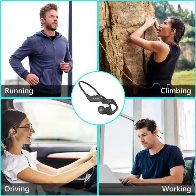 Alt view image 7 of 7 - BANIGIPA Open Ear Headphones, 2023 Upgraded Air Conduction Bluetooth Headset with Built-in Microphones, 10 Hrs Playtime, Waterproof Wireless Earphones for Sport, Gym, Running, Cycling, Hiking, Driving