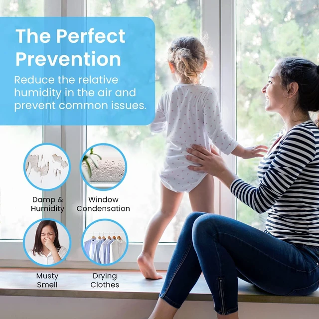 Alt view image 3 of 7 - Pro Breeze Dehumidifier Small, 2200 Cubic Feet (220 sq ft) Coverage for High Humidity in Home, Kitchen, Bedroom, Basement, RV, Office and Garage, Compact and Portable with Auto Shut Off