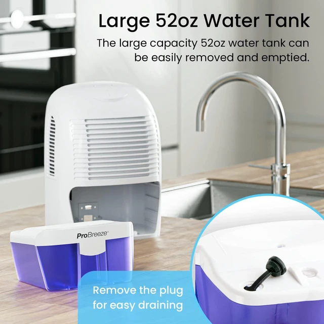 Alt view image 4 of 7 - Pro Breeze Dehumidifier Small, 2200 Cubic Feet (220 sq ft) Coverage for High Humidity in Home, Kitchen, Bedroom, Basement, RV, Office and Garage, Compact and Portable with Auto Shut Off