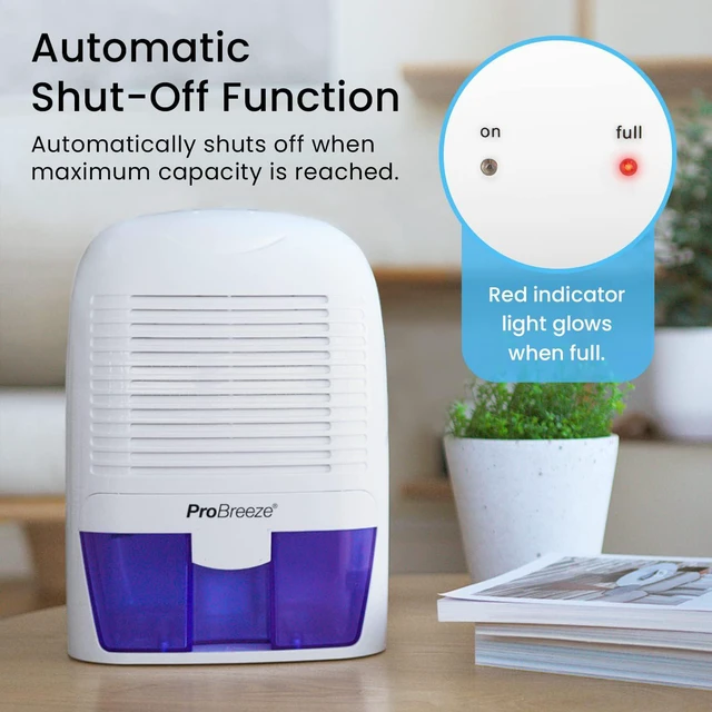 Alt view image 6 of 7 - Pro Breeze Dehumidifier Small, 2200 Cubic Feet (220 sq ft) Coverage for High Humidity in Home, Kitchen, Bedroom, Basement, RV, Office and Garage, Compact and Portable with Auto Shut Off