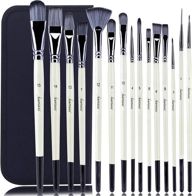 15PC Artist Paint Brushes Professional Acrylic Case Craft Oil Painting  Brush Set