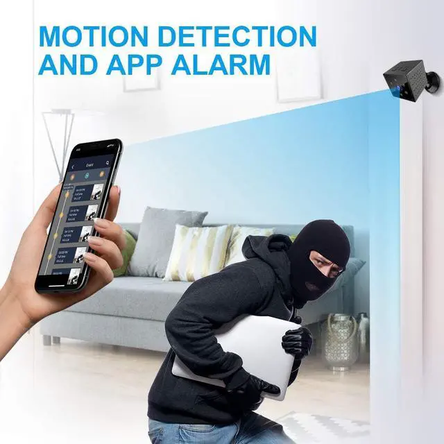 Alt view image 4 of 6 - Spy Camera, AOBO 4K HD Mini WiFi Wireless Hidden Camera Smallest Security Cameras with App Micro Nanny Cam Night Vision Motion Activated Alerts Secret Surveillance Cameras for Indoor