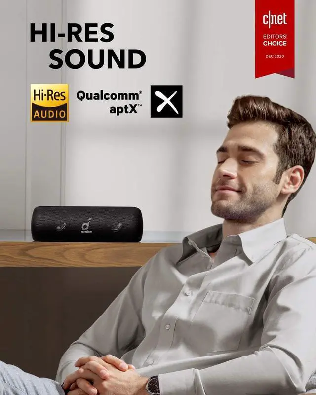 Alt view image 2 of 7 - Soundcore Motion+ Bluetooth Speaker with Hi-Res 30W Audio, BassUp, Wireless Speaker, App, Custom EQ, 12H Playtime, Waterproof, USB-C, For Home Office