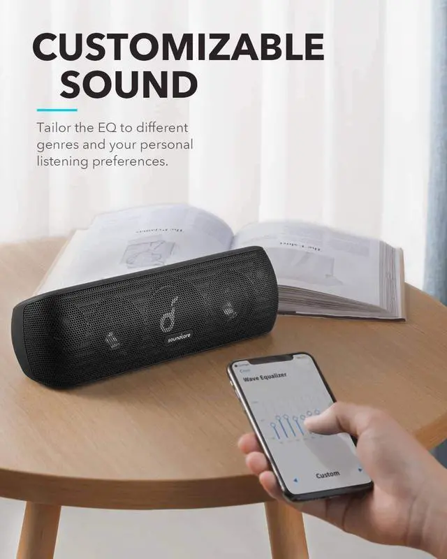 Alt view image 5 of 7 - Soundcore Motion+ Bluetooth Speaker with Hi-Res 30W Audio, BassUp, Wireless Speaker, App, Custom EQ, 12H Playtime, Waterproof, USB-C, For Home Office