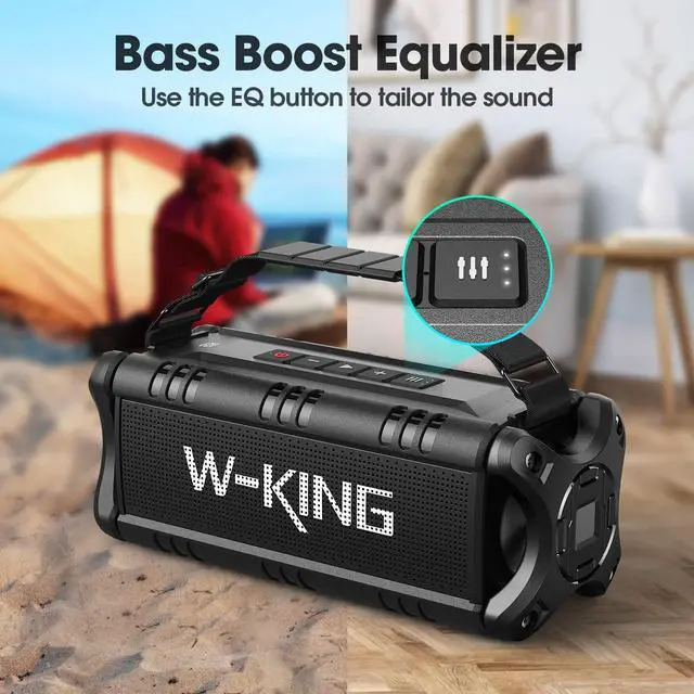 Alt view image 5 of 6 - 50W Outdoor Waterproof Bluetooth Speaker, W-KING Portable Speakers Bluetooth Wireless 70W Peak Stereo Sound/Super Deep Bass/40H/Dual Pairing/EQ/Power Bank/TF/AUX, Party Loud Speaker for Home,Travel