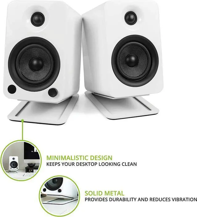 Alt view image 2 of 6 - Kanto S4 Desktop Speaker Stands for Midsize Speakers | White | Pair