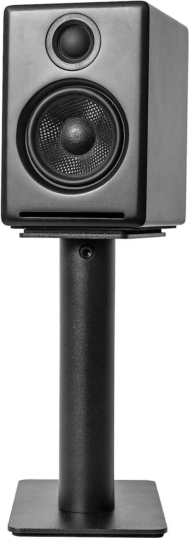 Alt view image 4 of 6 - Kanto SP9 9" Speaker Stands | Designed for 3" to 4" Desktop and Bookshelf Speakers | Reduced Vibration | Heavy Steel with Foam Padding | 30° Rotating Top Plate | Hidden Cable Design | Black | Pair