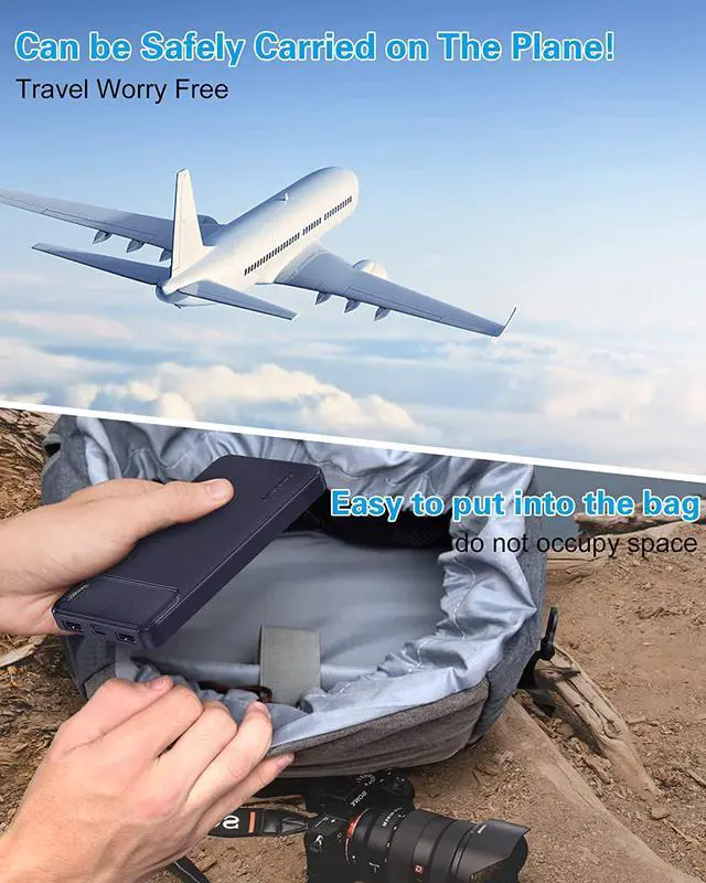 Alt view image 7 of 7 - AsperX 2-Pack 10000mAh USB C Output Portable Charger Power Bank Fast Charging, Portable Phone Charger External Battery Pack for iPhone14/13/12/11, Samsung S22/21, Huawei, and More[2023 Upgrade]