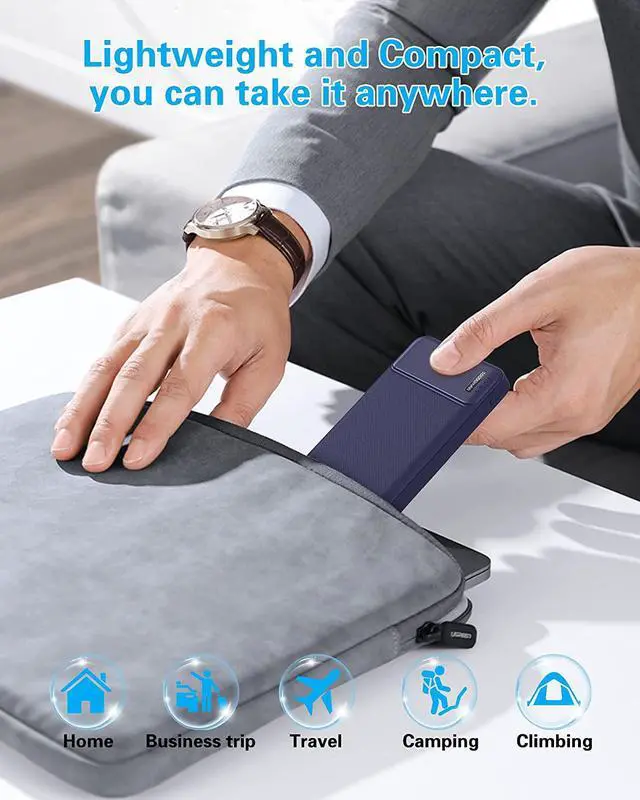 Alt view image 6 of 7 - AsperX 2-Pack 10000mAh USB C Output Portable Charger Power Bank Fast Charging, Portable Phone Charger External Battery Pack for iPhone14/13/12/11, Samsung S22/21, Huawei, and More[2023 Upgrade]