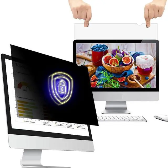 Main image of WELINC 24 Inch - 16:9 Aspect Ratio - Computer Privacy Screen Filter for Widescreen Monitor - Anti-Glare - Anti-Scratch Protector Film - Protects Your Eyes from Harmful Glare and Blue Light