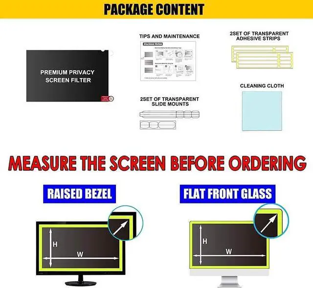 Alt view image 2 of 7 - WELINC 24 Inch - 16:9 Aspect Ratio - Computer Privacy Screen Filter for Widescreen Monitor - Anti-Glare - Anti-Scratch Protector Film - Protects Your Eyes from Harmful Glare and Blue Light