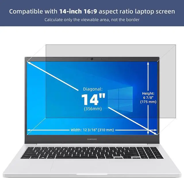 Alt view image 6 of 7 - 14 Inch Laptop Privacy Screen, Anti Glare Blue Light Privacy Filter, Removable Shield 14in Screen Protector 16:9 Aspect Ratio, Compatible with Lenovo/HP Envy/Dell/Acer/Samsung/Asus/Toshiba