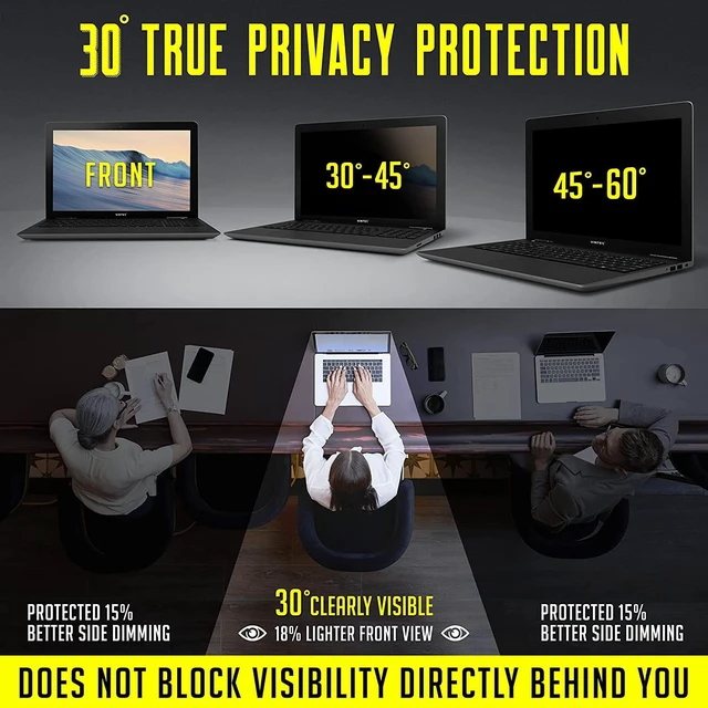 Alt view image 2 of 7 - 15.6 Inch Computer Privacy Screen Filter for Widescreen Laptop - Anti-Glare - Anti-Scratch Protector Film for Data confidentiality - 16:9 Aspect Ratio