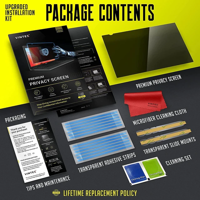 Alt view image 4 of 7 - 15.6 Inch Computer Privacy Screen Filter for Widescreen Laptop - Anti-Glare - Anti-Scratch Protector Film for Data confidentiality - 16:9 Aspect Ratio