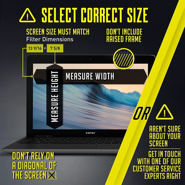 Alt view image 3 of 7 - 15.6 Inch Computer Privacy Screen Filter for Widescreen Laptop - Anti-Glare - Anti-Scratch Protector Film for Data confidentiality - 16:9 Aspect Ratio