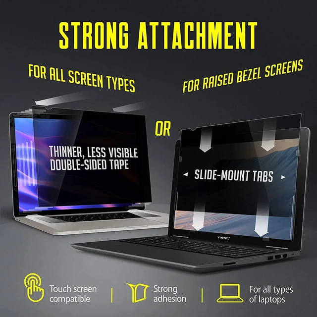 Alt view image 7 of 7 - 15.6 Inch Computer Privacy Screen Filter for Widescreen Laptop - Anti-Glare - Anti-Scratch Protector Film for Data confidentiality - 16:9 Aspect Ratio