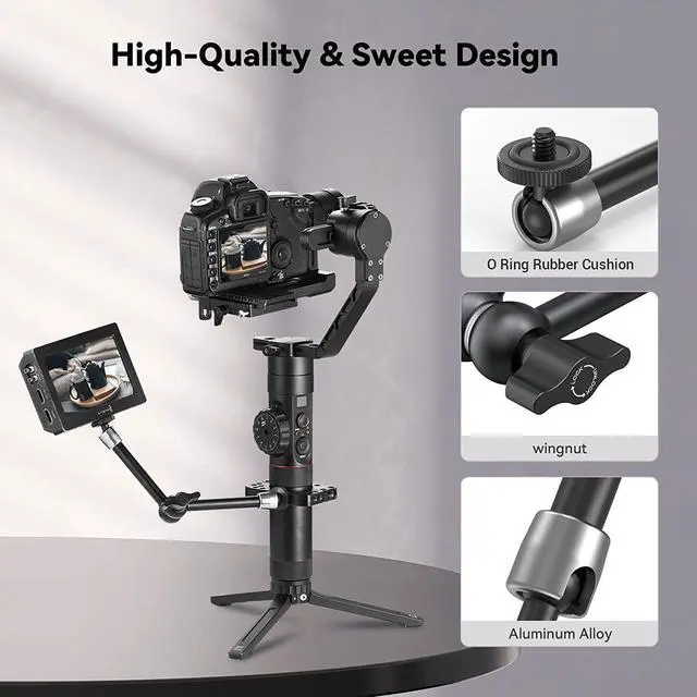 Alt view image 7 of 7 - SMALLRIG 9.5 inch Adjustable Power Articulating Magic Arm with Both 1/4" Thread Screw for LCD Monitor/LED Lights - 2066