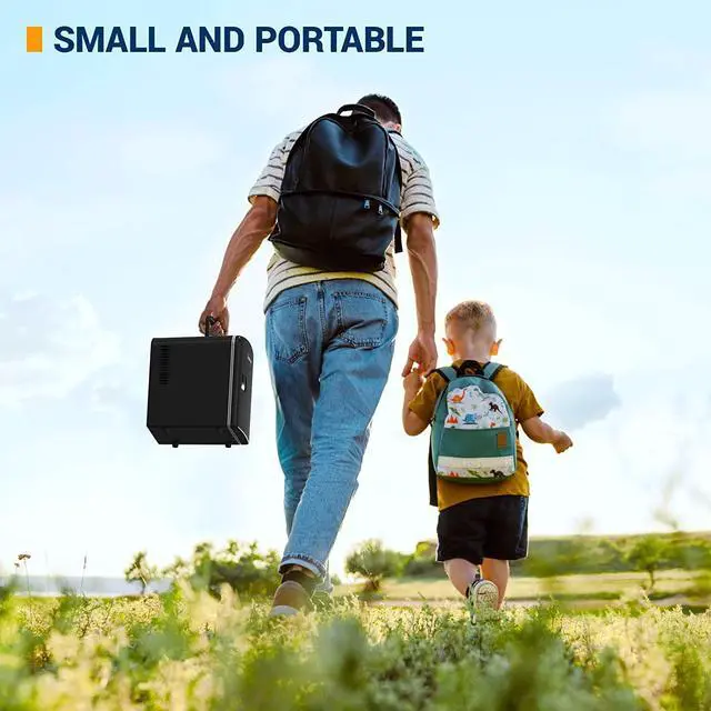 Alt view image 7 of 7 - AstroAI Mini Fridge, 4 Liter/6 Can AC/DC Portable Thermoelectric Cooler and Warmer Refrigerators, Skincare, Beverage, Food, Cosmetics, Home, Office and Car, ETL Listed (Black)