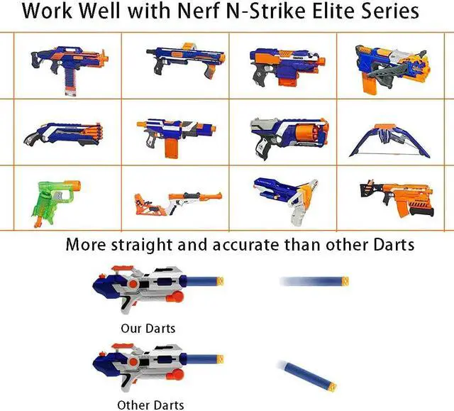 Alt view image 3 of 7 - 500PCS Foam Bullets Refill Darts for Nerf Guns, Safety Upgrade Standard Size Refill Nerf Darts Pack for Nerf N-Strike Elite Series Kid Toy Gun