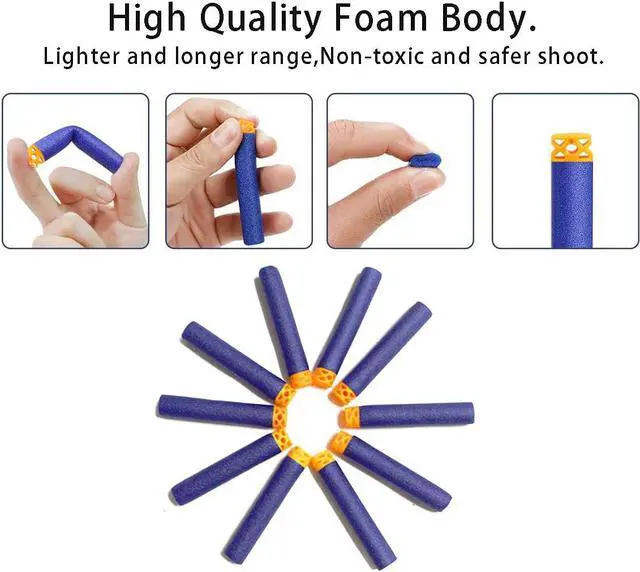 Alt view image 5 of 7 - 500PCS Foam Bullets Refill Darts for Nerf Guns, Safety Upgrade Standard Size Refill Nerf Darts Pack for Nerf N-Strike Elite Series Kid Toy Gun