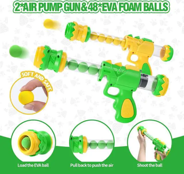 Alt view image 5 of 7 - EagleStone Movable Dinosaur Shooting Toys for Kids 5-7 with Spraying, Electronic Target Game Toy with 2 Pump Guns, 48 Foam Balls, Party Favor Christmas Toys with Score Record, Sound, for Boys & Girs