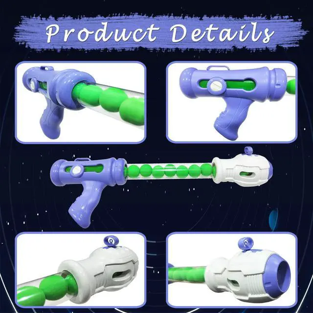 Alt view image 4 of 6 - Shooting Game Toy Set for Age 6, 7, 8,9,10+ Years Old Kids Boys - 2pk Foam Ball Popper Air Guns & Shooting Target & 24 Foam Balls Toys for Kids Boy