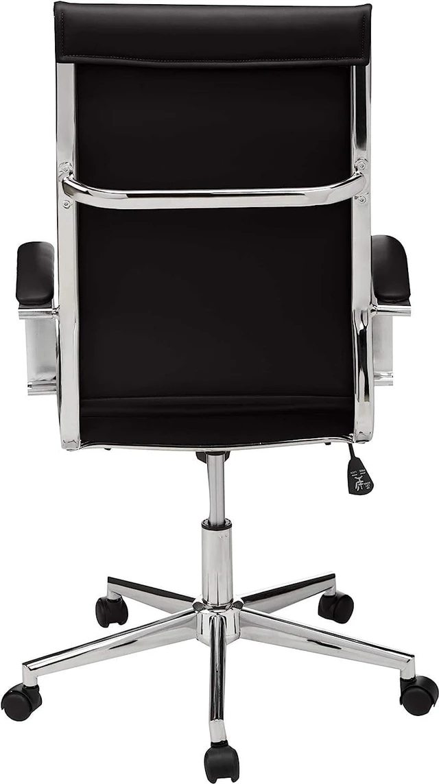 Alt view image 3 of 7 - Basics High-Back Executive Swivel Office Desk Chair with Ribbed Puresoft Upholstery - Black, Lumbar Support, Modern Style